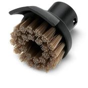Round brush with scraper