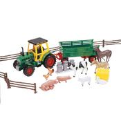 Farm Tractor And Trailer Playset With Animal Figures image