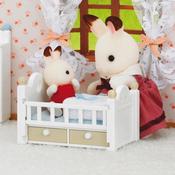 Sylvanian Families Chocolate Rabbit Baby Set (Baby Bed) image