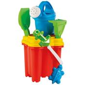 Castle Shape Bucket Set With Watering Can And Accessories Assortment