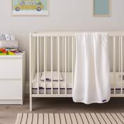 Waffle Weave Cotton Baby Blanket Cot &amp; Cot Bed 120X140Cm White image
