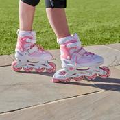 Adjustable Inline Skates Pink And White Uk Size 2 – 4 image
