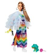 Barbie Extra Doll - Blue Ruffled Coat With Pet Crocodile image