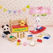 Sylvanian Families Baby's Toy Box -Snow Rabbit &amp; Panda Babies- image