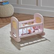 Ivy &amp; Lily Wooden Baby Doll Rattan Cradle image