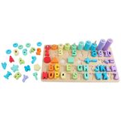 Squirrel Play Wooden Shape Sorter Puzzle And Number Stacker 102 Piece Set image