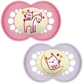 Mam Pure Night Soother 6 Months+ 2 Pack Pink image