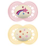 Mam Pure Night Soother 16 Months+ 2 Pack Pink image