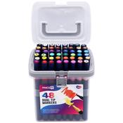 Crafty Co. Dual Tip Markers 48 Piece Tub image