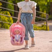 Doll Carrier And Car Seat In Pink Love Heart Print image