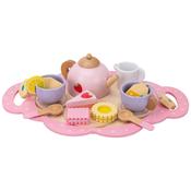 Kitchen Corner Wooden Tea Set 16 Pieces Pink image