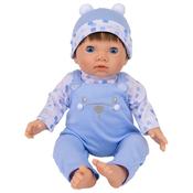Tiny Treasures 44Cm Weighted Reborn Baby Doll In Blue Bear Outfit image