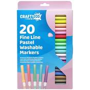 Crafty Co. Fine Line Pastel Washable Markers 20 Pack image