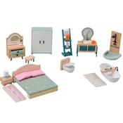 Bedroom And Bathroom Doll House Furniture Set 24 Pieces