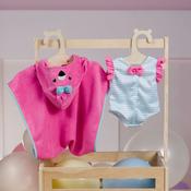 Ivy &amp; Lily Baby Doll Flamingo Swimsuit And Towel Poncho Outfit 2 Pack image