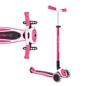 Globber Pro Lights Folding 3 Wheel Scooter With Led Wheels Pink image