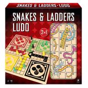 Wooden Ludo And Snakes &amp; Ladders 2-In-1 Set image
