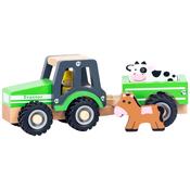 Squirrel Play Wooden Tractor With Trailer image