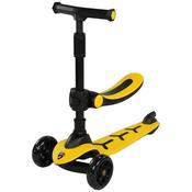Lamborghini Folding 2-In-1 Scooter With Colour Led Wheels Yellow
