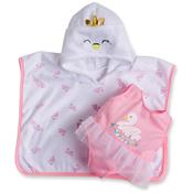 Ivy &amp; Lily Baby Doll Swan Swimsuit And Towel Poncho Outfit image