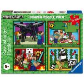 Ravensburger Minecraft Jigsaw Puzzles Bumper Pack 4 X 100 Pieces image