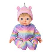 Tiny Treasures Baby Doll Clothes Rainbow Unicorn All-In-One Outfit 44Cm image