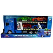 Super Wheelz Transporter Truck Set With 4 Cars