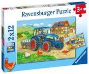 Ravensburger Hard At Work 2X 12 Piece Jigsaw Puzzle Story Game image