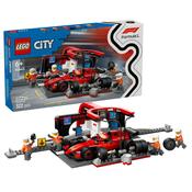Lego® City Formula 1 Pit Stop &amp; Pit Crew With Ferrari Car Racing Vehicle Toy 60443 image