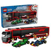 Lego® City 60445 Formula 1 Truck With Rb20 &amp; Amr24 F1® Cars Toy Racing Transporter Set image