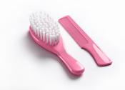 Baby Hair Brush &amp; Comb Set Pink image