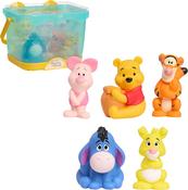Disney Winnie The Pooh Bath Caddy With 5 Bath Toy Figures