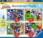 Ravensburger Spidey &amp; His Amazing Friends 4 In A Box (12, 16, 20, 24 Piece) Jigsaw Puzzles image