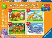 Ravensburger My First Puzzles, Where Do We Live? (6, 8, 10 &amp; 12 Piece) Jigsaw Puzzles image