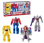 Transformers Mega Changer 4-Pack Of 11-Inch Action Figures: Optimus Prime, Bumblebee, Megatron, And Starscream image