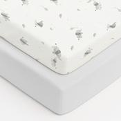 Baby Elegance Moses Basket Elephant Sheets - 35 X 69Cm - 2 Pack