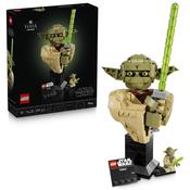 Lego Star Wars Yoda Bust Model Kit For Adults 75438 With Green Lightsaber &amp; Collectible Jedi Master Minifigure image