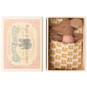 Maileg Sleepy/ Wakey Baby Mouse in matchbox - Rose