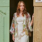 100 Stars Boho Garden Kimono - Ecru