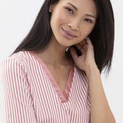 Striped V Neck Top - Berry Cream image