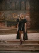 BELL RINGING DRESS | BLACK BEETLED LINEN image