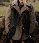 ASYMMETRIC TWEED GILET | GREEN image