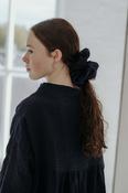 NAVY/BLACK STRIPE SCRUNCHIE