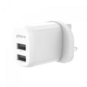 Groov-e Dual USB-A Wall Charger 12W White | GVMA103WE