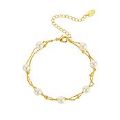 Natalie Gold Plated Faux Pearl Bracelet image