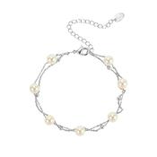 Natalie Silver Plated Faux Pearl Bracelet image