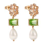 Pearl &amp; Green Earrings
