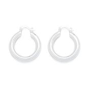Chunky Silver Hoops image