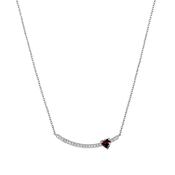 The Bar Necklace with Garnet CZ image