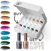 Bundle Set of 10 The Carnival Collection Colours + FREE Pro Base &amp; Super Gloss Top Coat